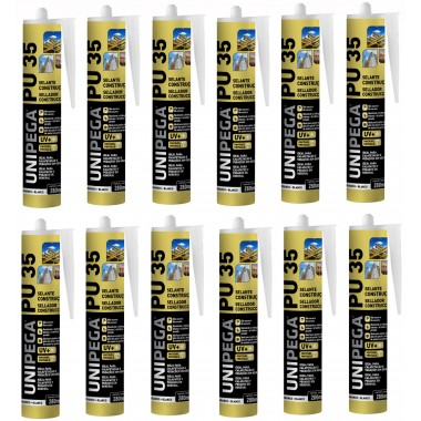 SELANTE POLIURETANO CINZA PARA CONSTRUÇÃO 12 CARTUCHOS DE 280ML PU 35 UNIPEGA