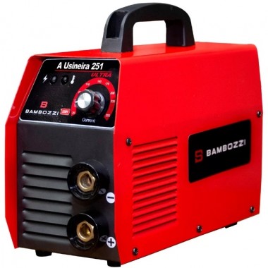 MÁQUINA DE SOLDA INVERSORA 250A 220V CABOS GARRA PORTA ELETRODOS USINEIRA 251 ULTRA BAMBOZZI