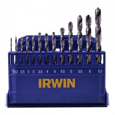 JOGO COM 13 BROCAS HSS PARA METAL 1,5MM A 6,5MM NO ESTOJO 1865311 IRWIN