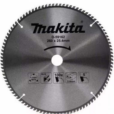 DISCO DE SERRA PARA ALUMINIO 260MM 100 DENTES D-59162 MAKITA