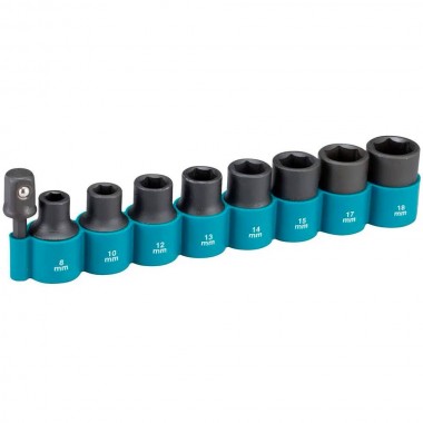 8 SOQUETES DE IMPACTO 1/2" DE 8MM A 18MM B-54645 MAKITA