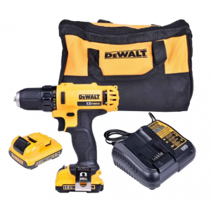 FURADEIRA PARAFUSADEIRA 3/8" 10 MM + 2 BATERIAS 12V 2,0AH + CARREGADOR + BOLSA  - DCD710D2 DEWALT