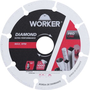 DISCO CORTE DIAMANTADO 7" 180MM  PARA METAIS 942049 WORKER